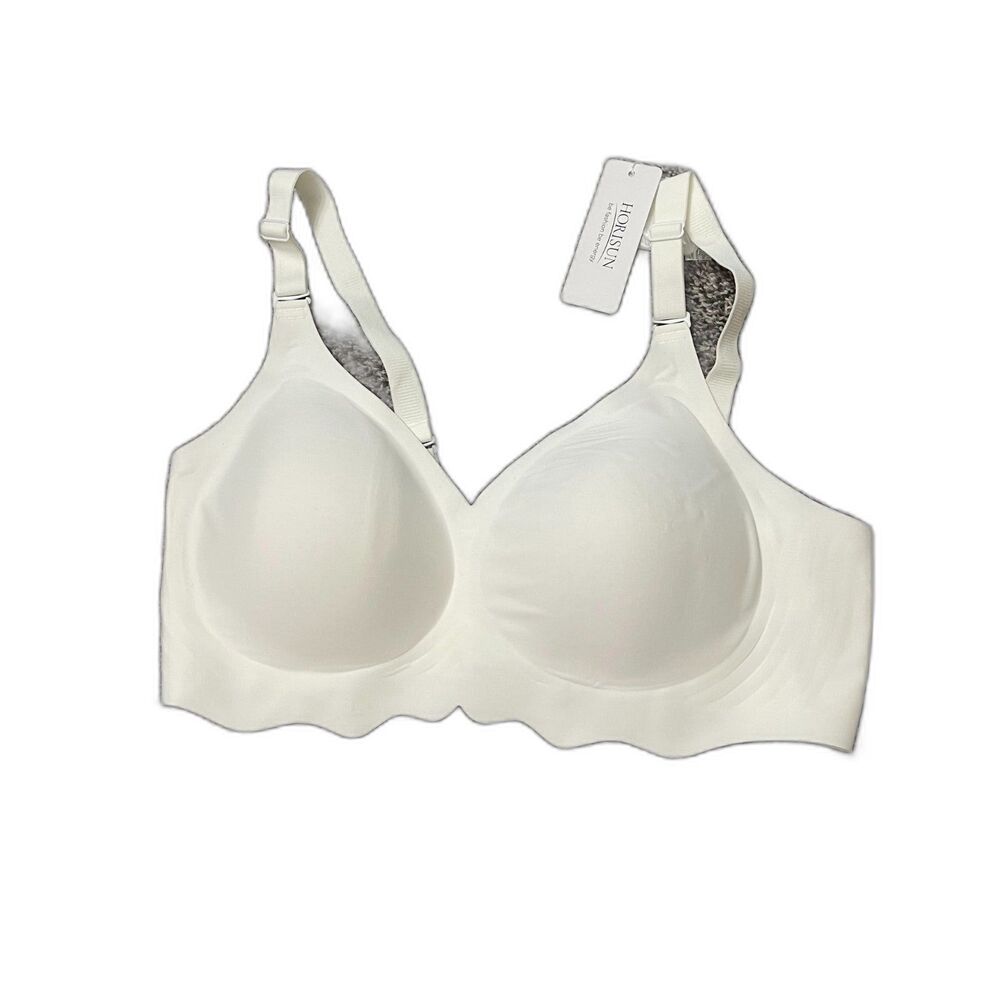 New HORISUN white seamless wireless comfort bra L